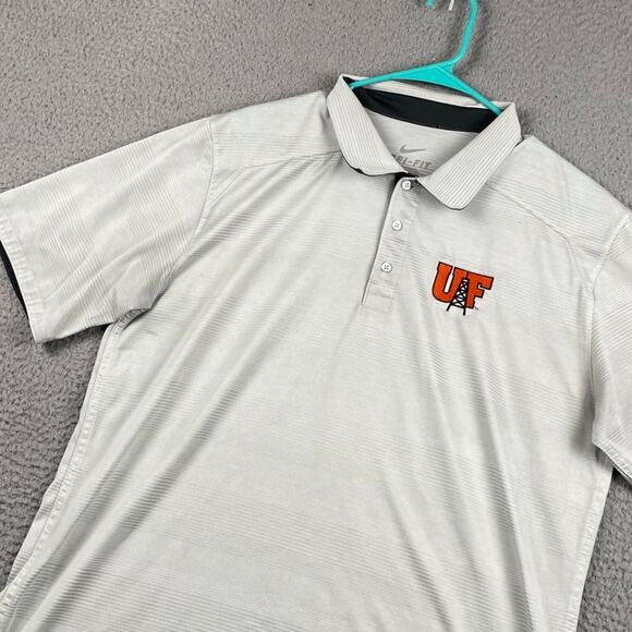 Nike Dri-Fit Striped UAF University Of Alaska Fairbank Polo Shirt Men's Large - Picture 1 of 12